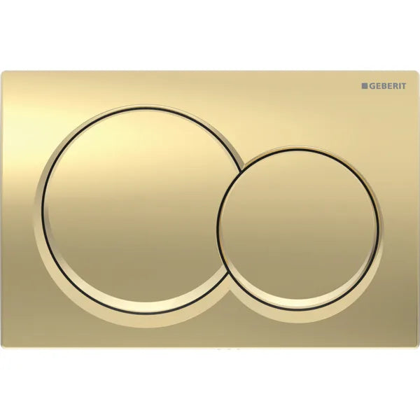Geberit Alpha 01 Round Flush Plate Brass Gold Matt