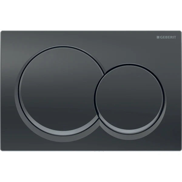 Geberit Alpha 01 Round Flush Plate Black Matt-Chrome