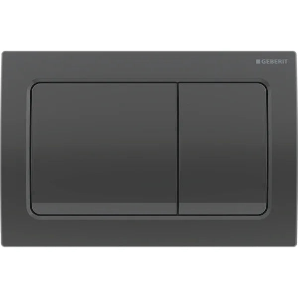 Geberit Alpha 01 Square Flush Plate Black Matt-Chrome