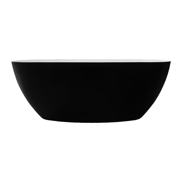 Amor Polished White / Midnight Quartz Freestanding Bathtub