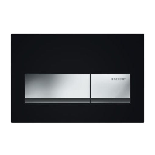 Geberit Alpha 50 Square Flush Actuator Plate Jet Black Square