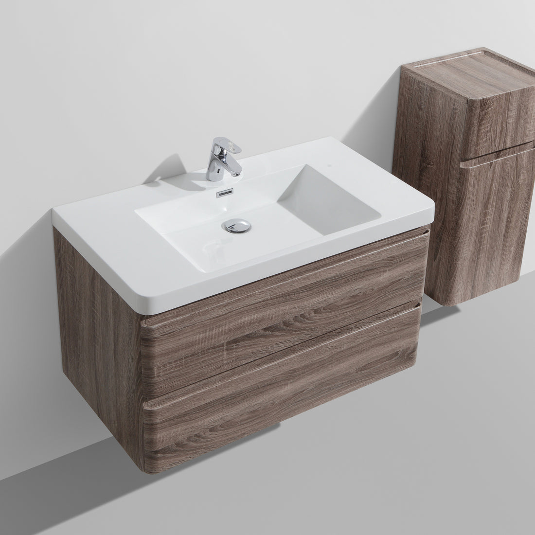 Clear Cube Milan 900 Dd Cab & Basin Silver Oak Color Mix