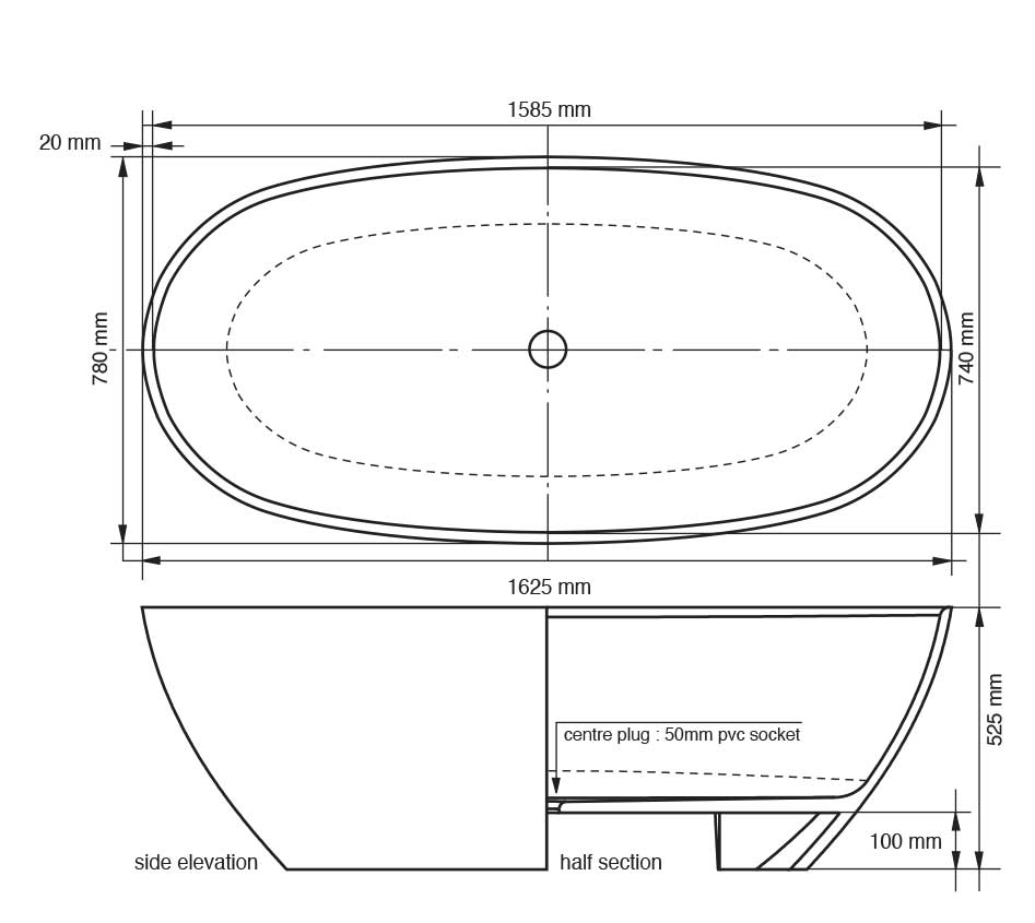 Taylor Bath Tub Polished White