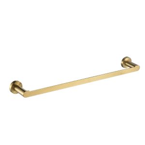 Milan Brushed Brass Towel Rail Single 600mm
