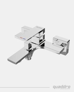 Quaddro Bath Mixer & Hand Shower Set Chrome