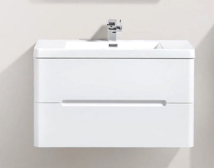 Clear Cube Milan 900 Dd Cabinet & Basin White Full