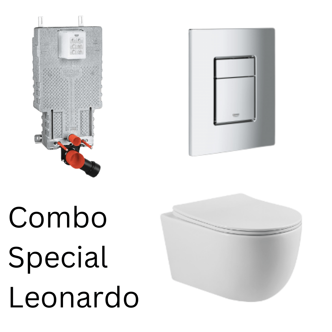 Wall Hung Toilet Set - Leonardo with Grohe Cistern & Flush Plate