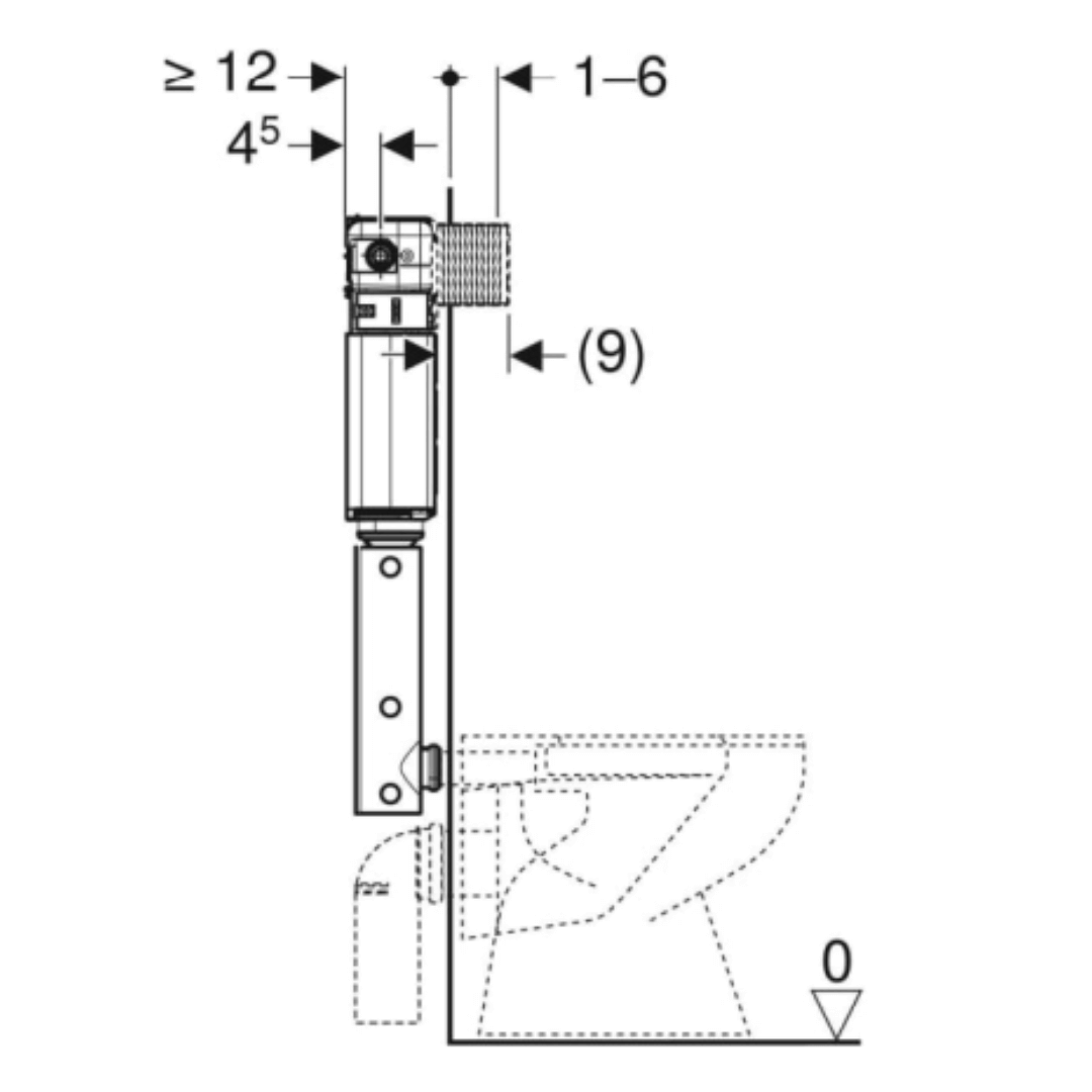 Geberit Alpha-12Cm Cistern For Floor Standing