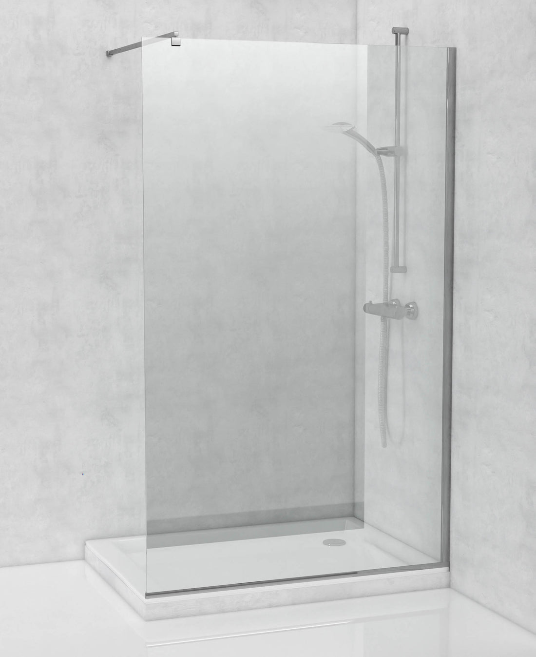 TAT Waterfall Shower Screen 1200X2000X8Mm Wall Mounted