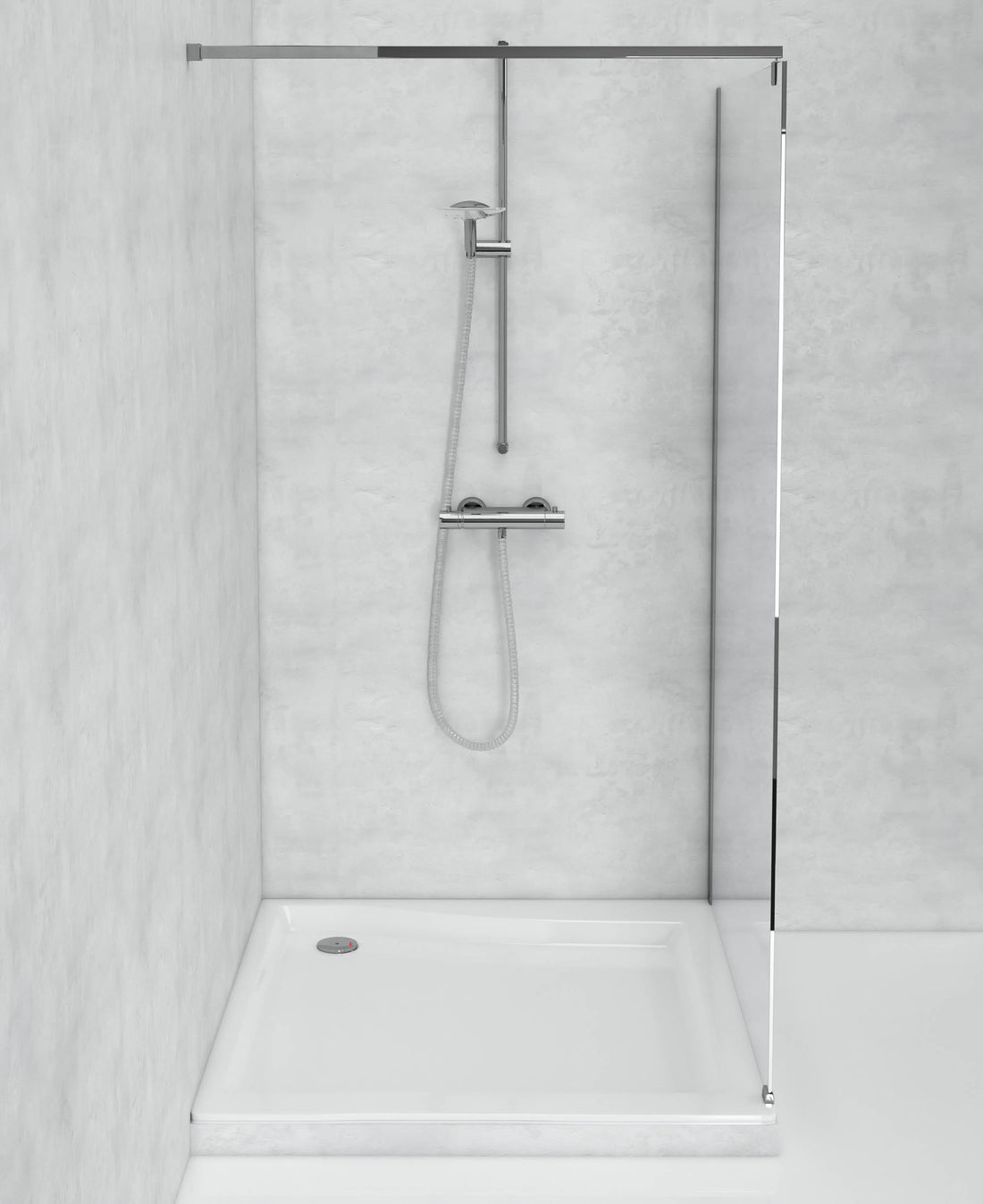 TAT Waterfall Shower Screen 1000X2000X8Mm Wall Mounted