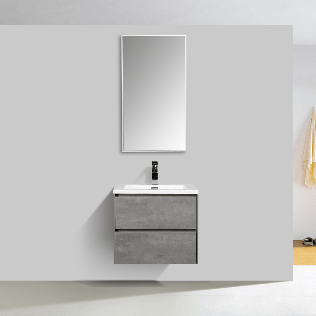 Clear Cube Enzo 600 Dd Concrete Cabinet & Basin