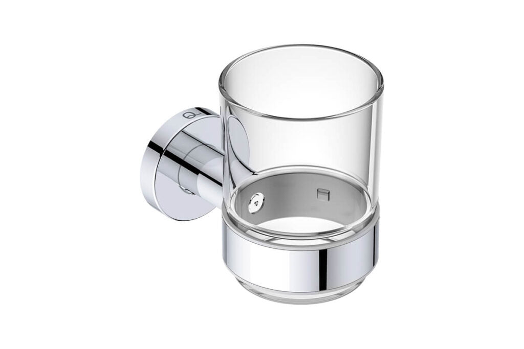 2332 Lavish Glass Tumbler & Holder - Chrm