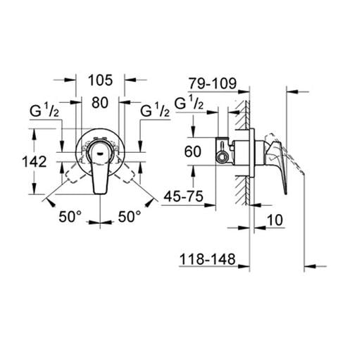 Grohe Bauflow Concealed Mixer