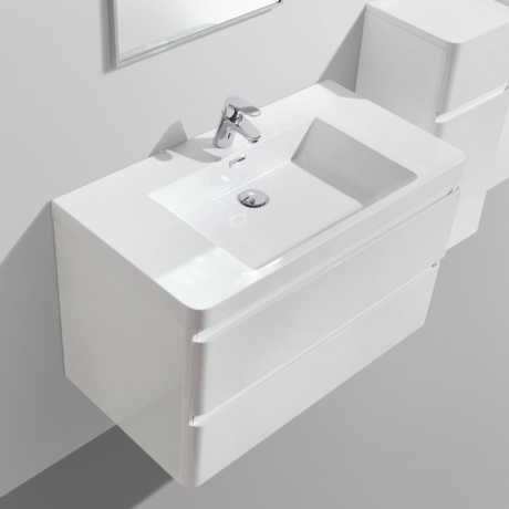 Clear Cube Milan 900 Dd Cabinet & Basin Silver Oak Color Mix