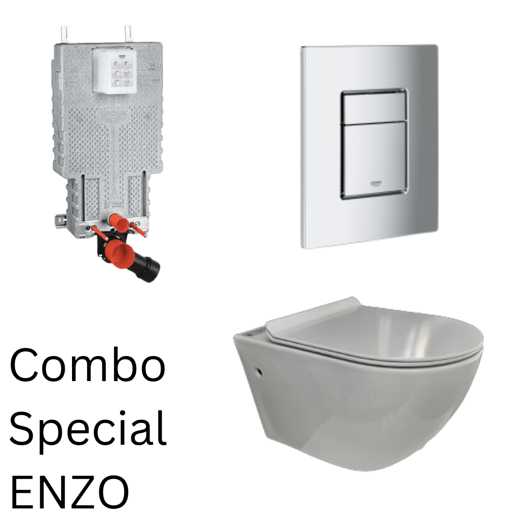 Wall Hung Toilet Set - Enzo with Grohe Cistern & Flush Plate