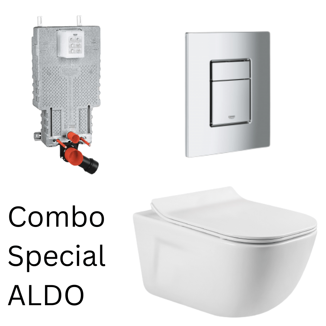 Wall Hung Toilet Set - Aldo with Grohe Cistern & Flush Plate