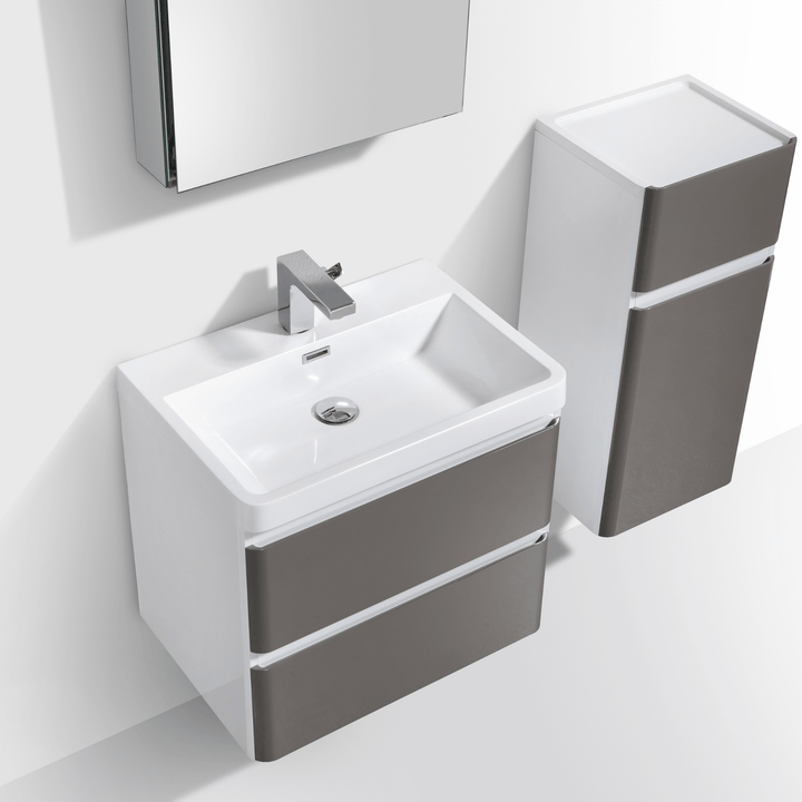 Clear Cube Milan 600 Dd Cabinet & Basin Silver Oak Color Mix