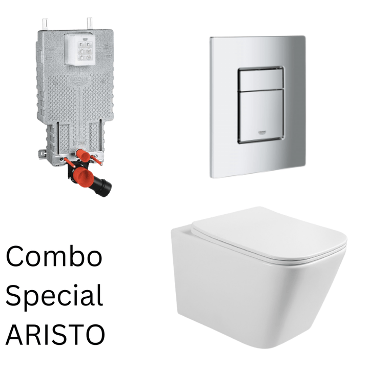 Wall Hung Toilet Set - Aristo Square with Grohe Cistern & Flush Plate