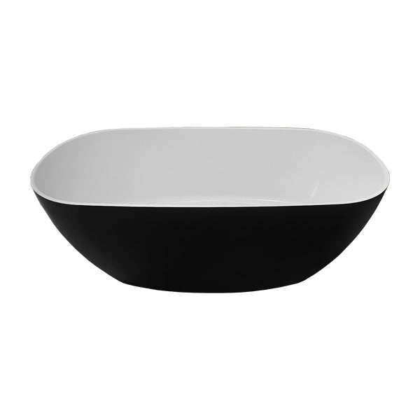 Amor Polished White / Midnight Quartz Freestanding Bathtub