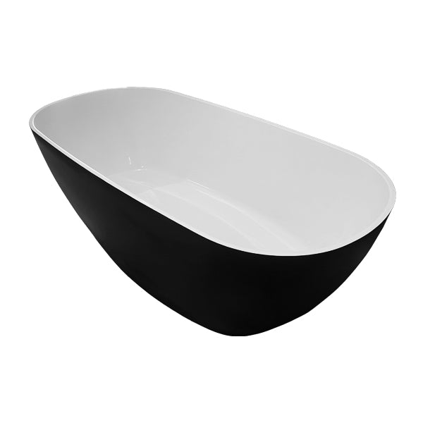 Amor Polished White / Midnight Quartz Freestanding Bathtub