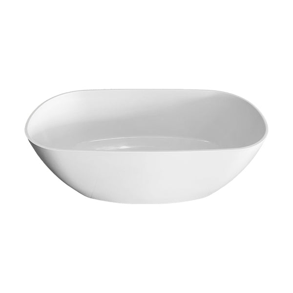 Amor Polished White Freestanding Bathtub