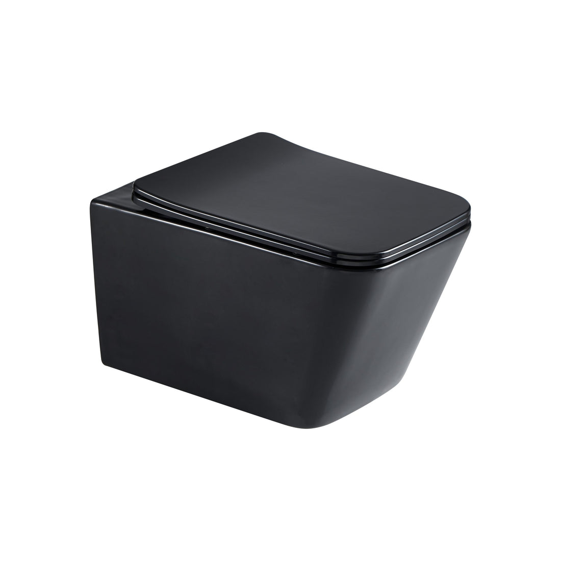 Wall Hung Toilet Set - Aristo Square Black with Grohe Cistern & Flush Plate