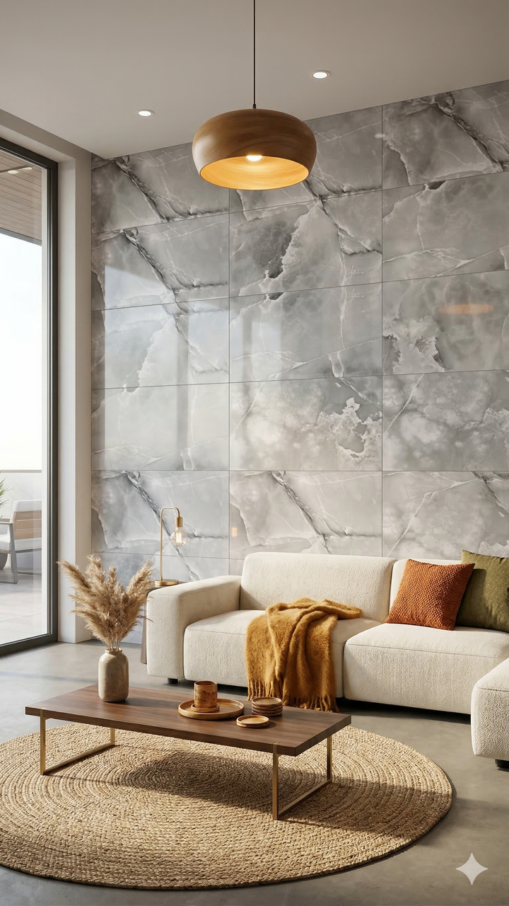 Armani Silver Polished Porcelain 600X1200 1st Grade Floor & Wall Tiles