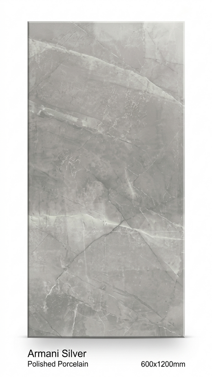 Armani Silver Polished Porcelain 600X1200 1st Grade Floor & Wall Tiles