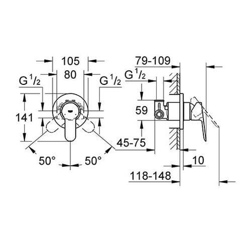 Grohe Bauedge Con.Mix With Body