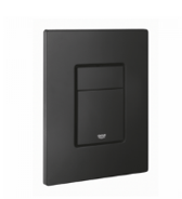 Wall Hung Toilet Set - Plato Square Black with Grohe Cistern & Flush Plate