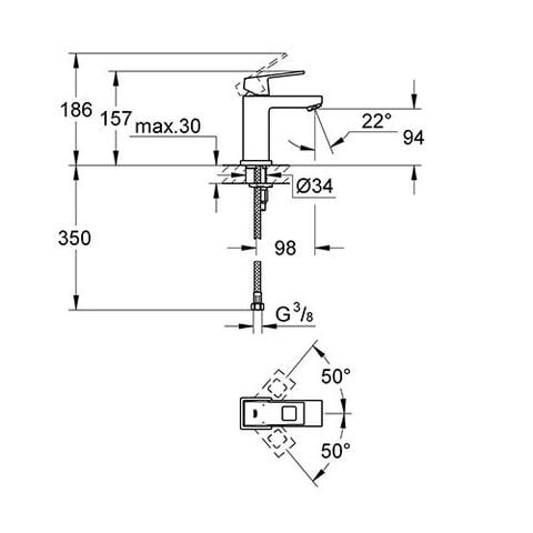 Grohe Eurocube Basin Mixer Smooth Body