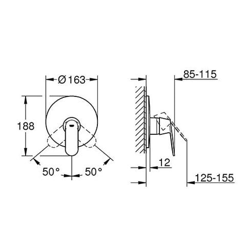 Grohe Eurosmart Cosmo. Con. Finish Set Only