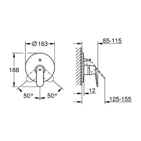 Grohe Eurosmart Cosmo. Div. Finish Set Only