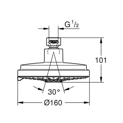 Grohe Rainshower Head Cosmo 160Mm 4 Spray