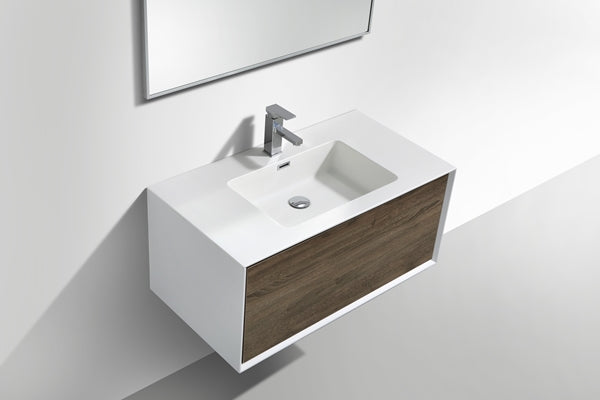 Clear Cube Modena 900 Cart Oak Cabinet & Basin