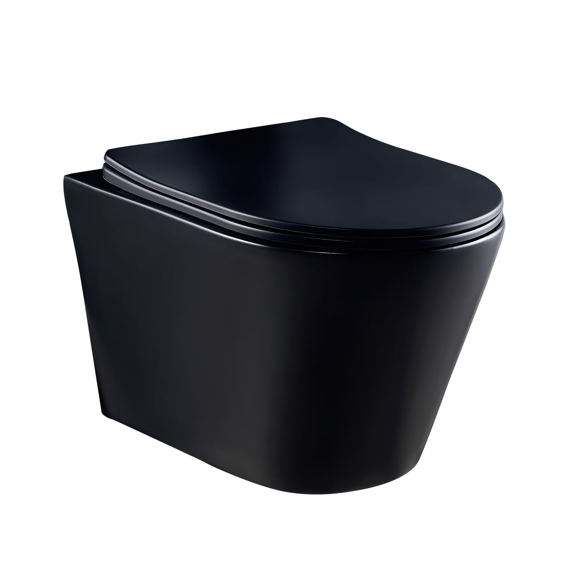 Plato Matt Black Wall Hung Pan & Seat