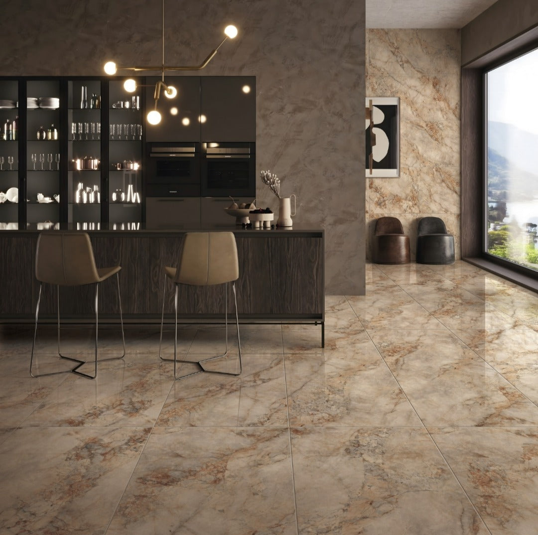 Rivendell Brown Polished Porc. 600X1200 1st Grade Floor & Wall Tiles