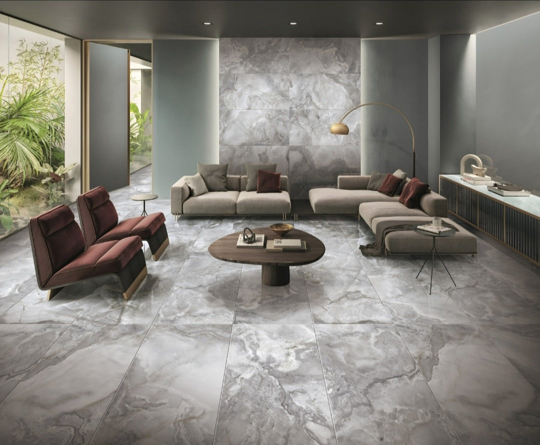 Milano Grey Polished Porc. 600x1200 1st Grade Floor & Wall Tiles