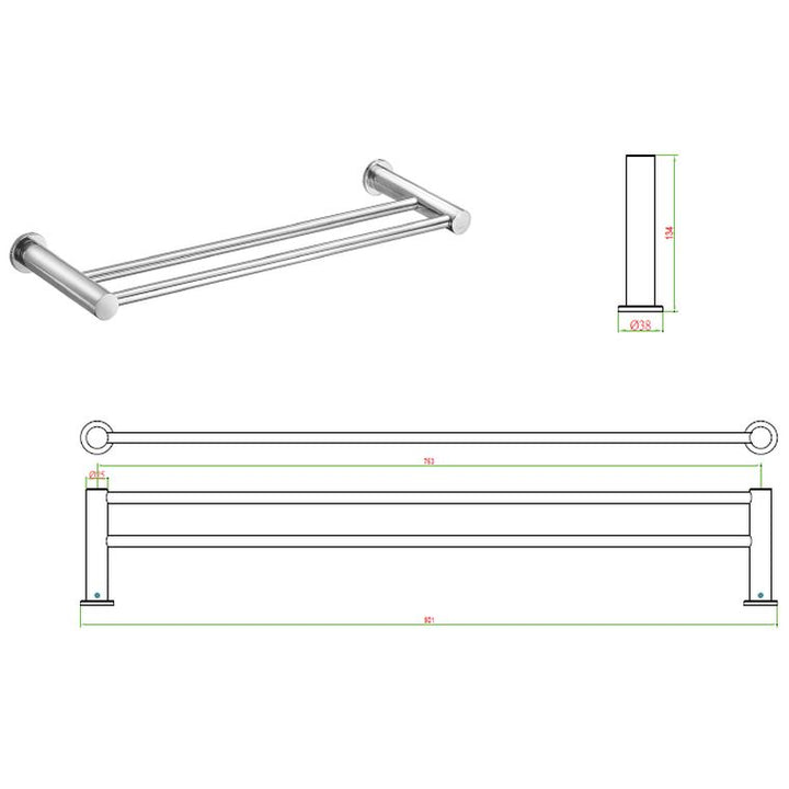 Demola Double Towel Rail Ch Promo