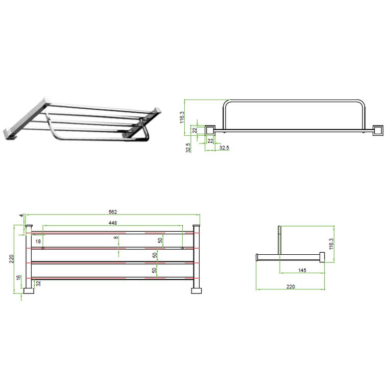 Malta Ch Towel Rack