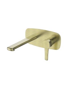 Brushed Brass Basin Mixer Wall Type