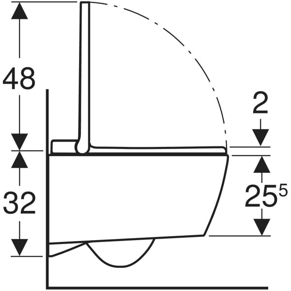 Geberit Aquaclean Sela Square Wall Hung Pan & Seat Cover