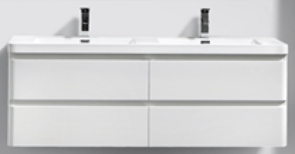 Clear Cube Milan 1500 4D Cabinet & Basin White Full