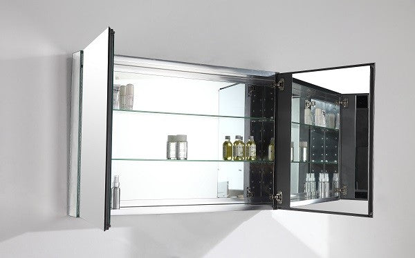 Clear Cube Mirror Cabinet 1000Mm 2Door 2Shelves