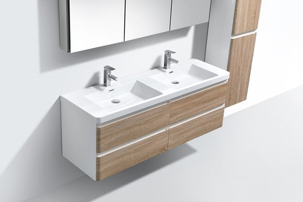 Clear Cube Milan 1200 Dd Cabinet & Basin Oak White Color Mix